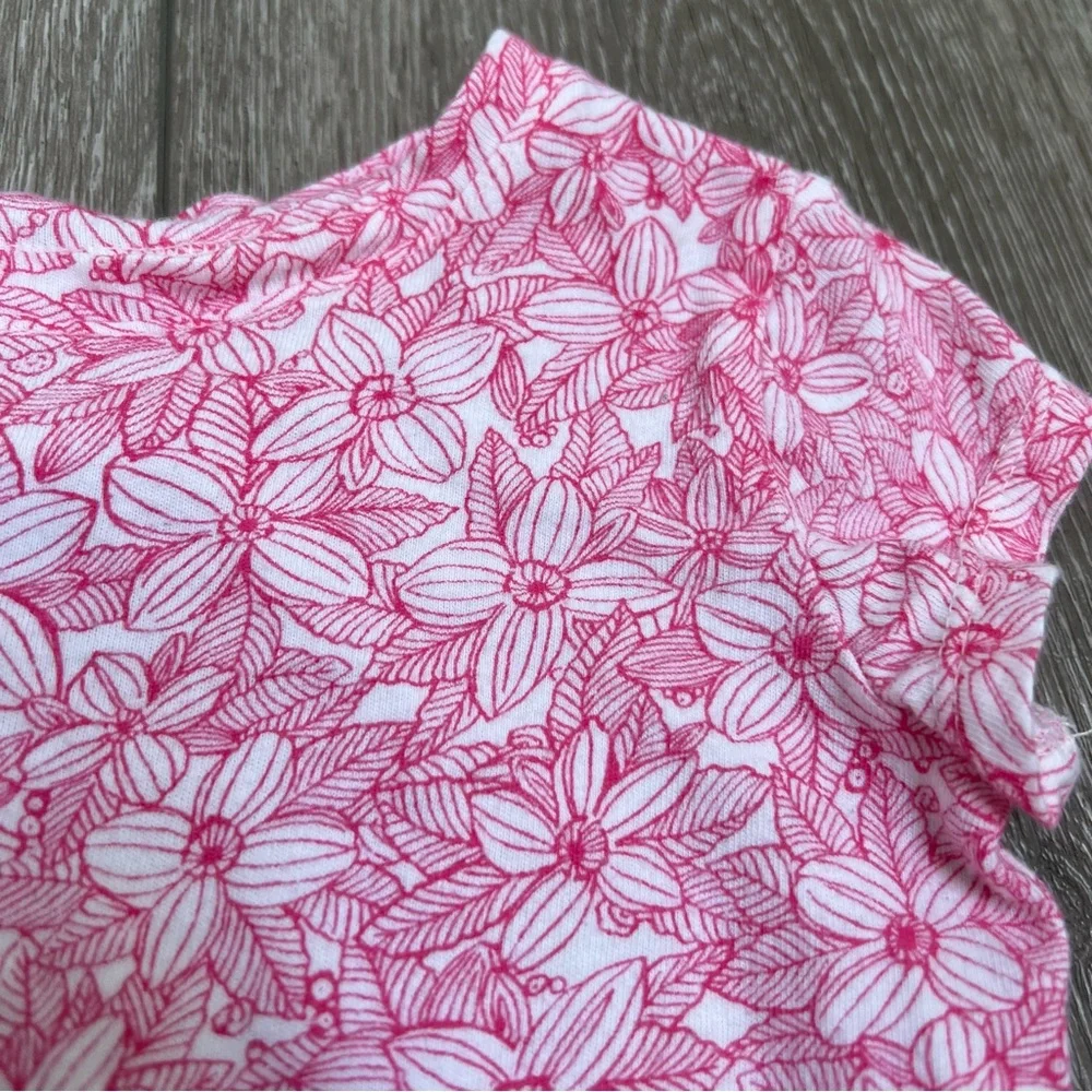 OLD NAVY SHORT SLEEVE T SHIRT FLORAL PINK 12-18MO